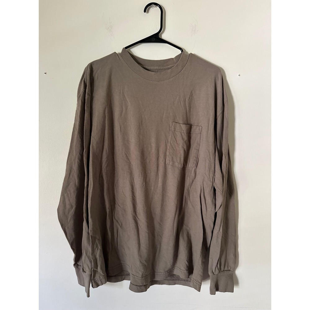 Abercrombie & Fitch‎ Mens Soft Essentials Oversized Long Sleeve Pocket Brown M